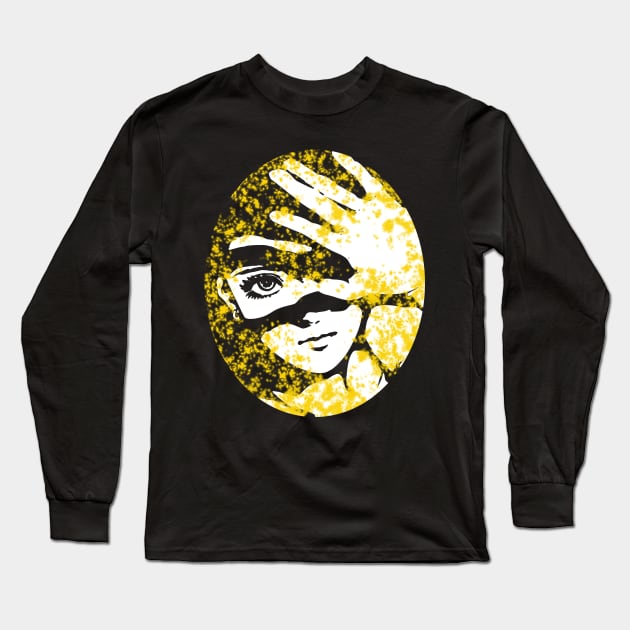 Punk Fashion Style Oval Yellow Glowing Girl Long Sleeve T-Shirt by Punk Fashion